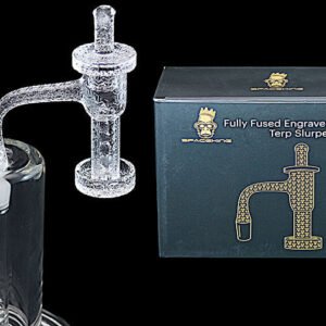 Space King Fully Fused Engraved Terp Slurper (Black / Gold)