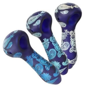 Dogg Lbs Engraved Hazely Glass Spoon Pipe - 4" / Colors Vary