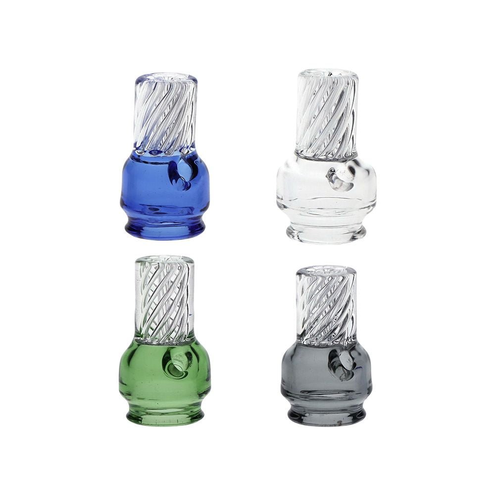 Pulsar Vortex Glass Mouthpiece Attachement for Puffco Pivot w/ Display Stand - Colors Vary - Image 4